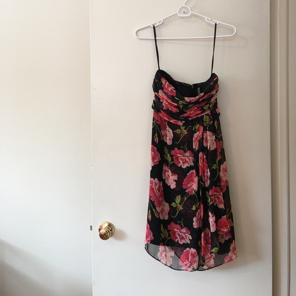 The Limited strapless floral dress, size 2